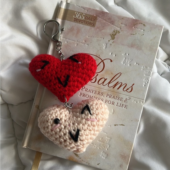 Accessories - Handmade Heart Shaped Crochet Keychain Bag Charm